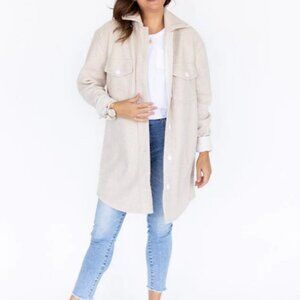 Jillian Harris X Jackson Rowe The Scholar shacket bone women's size M